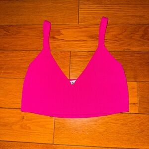 Zara Pink Ribbed Bralette